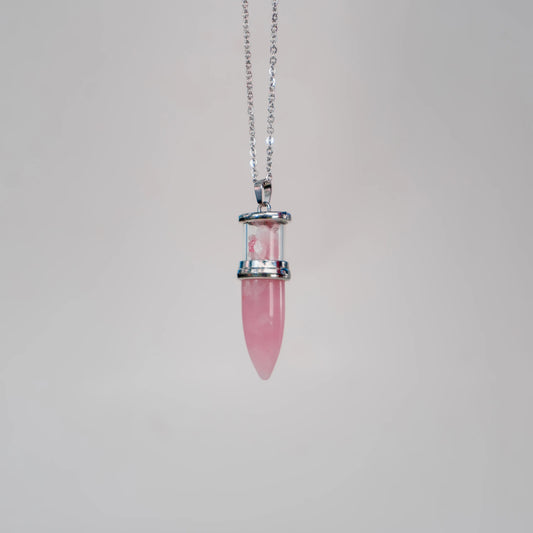 Collares - Bala cuarzo rosa